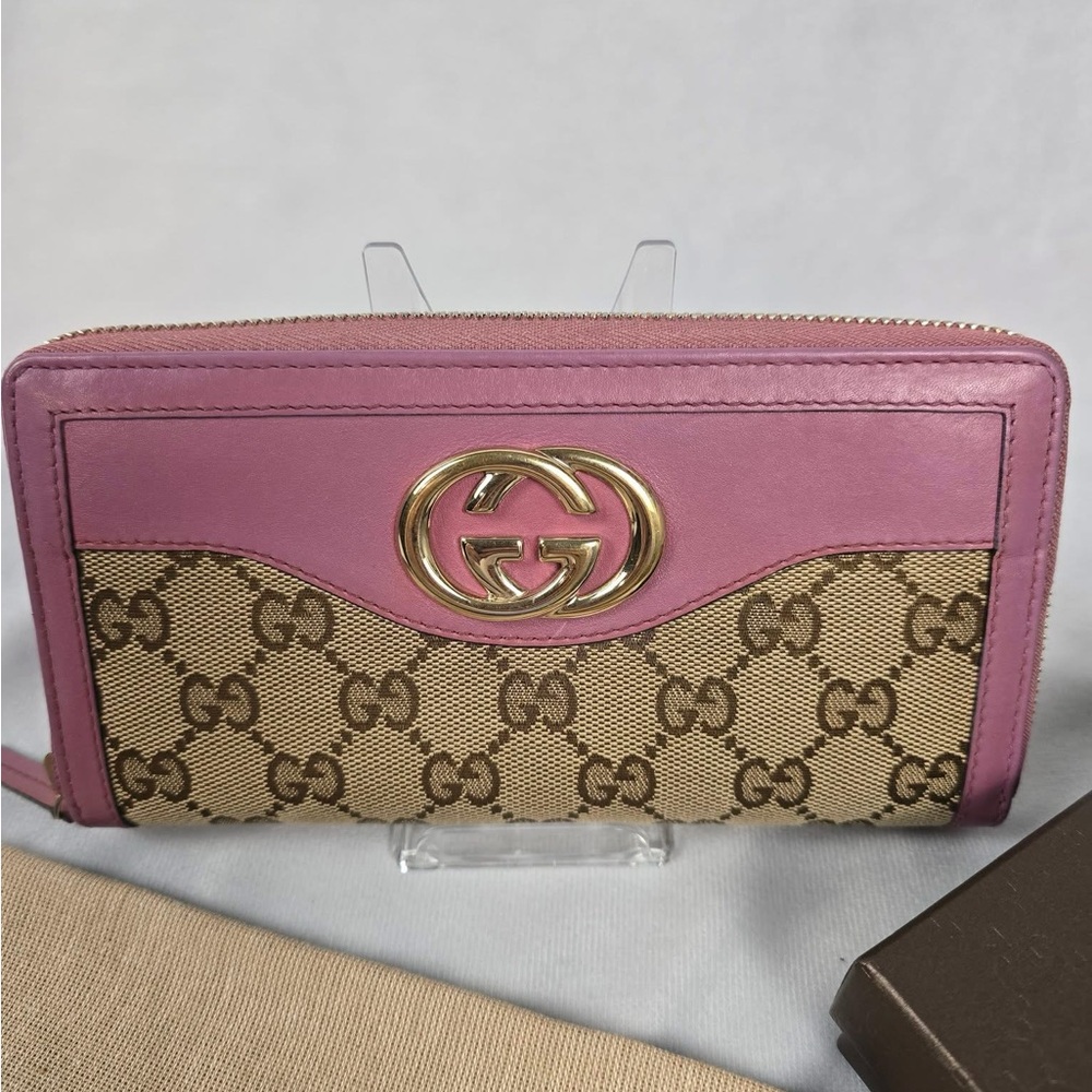 Gucci Pink and Brown GG Pattern Wallet - Picture 2 of 3
